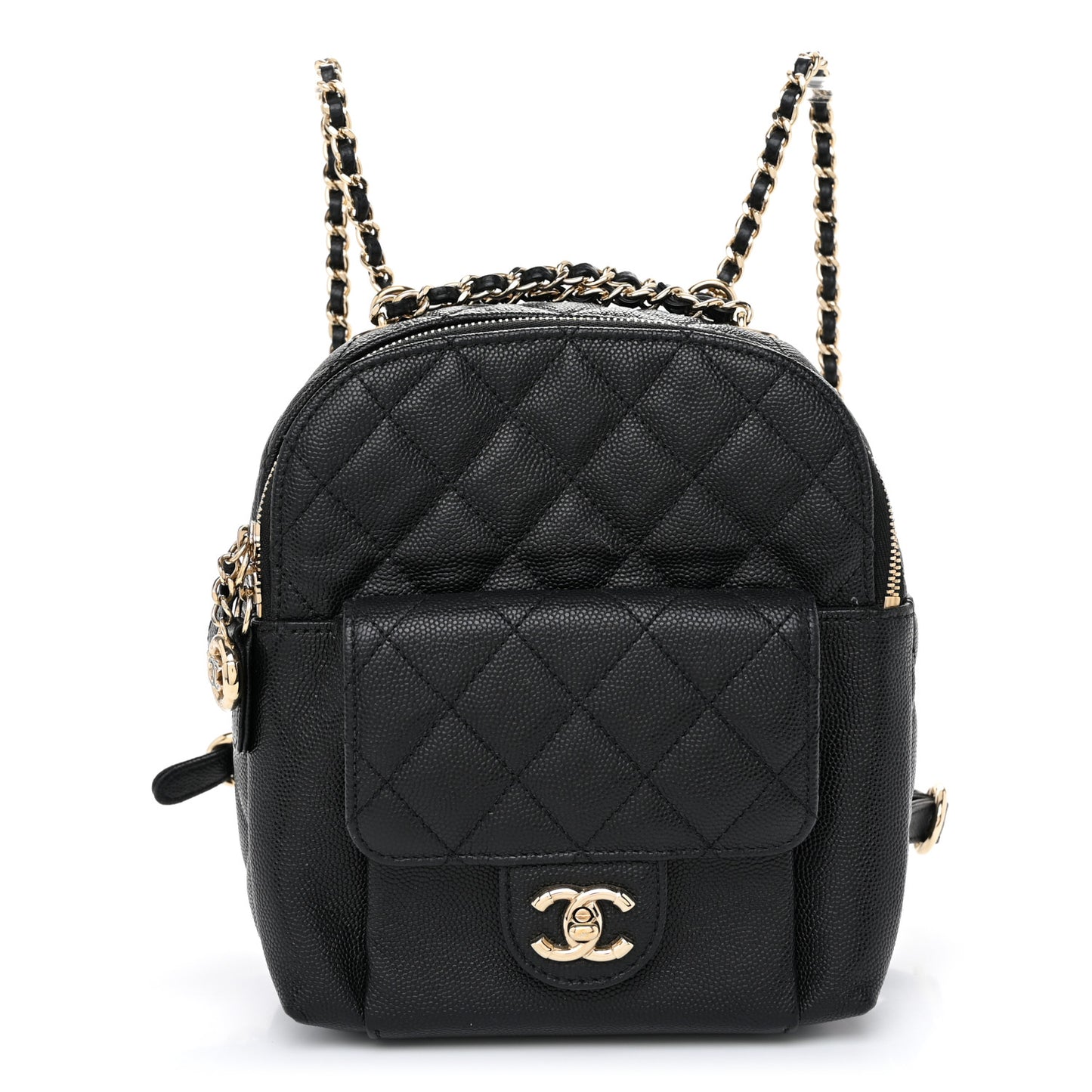 Caviar Quilted Small CC Day Backpack Black