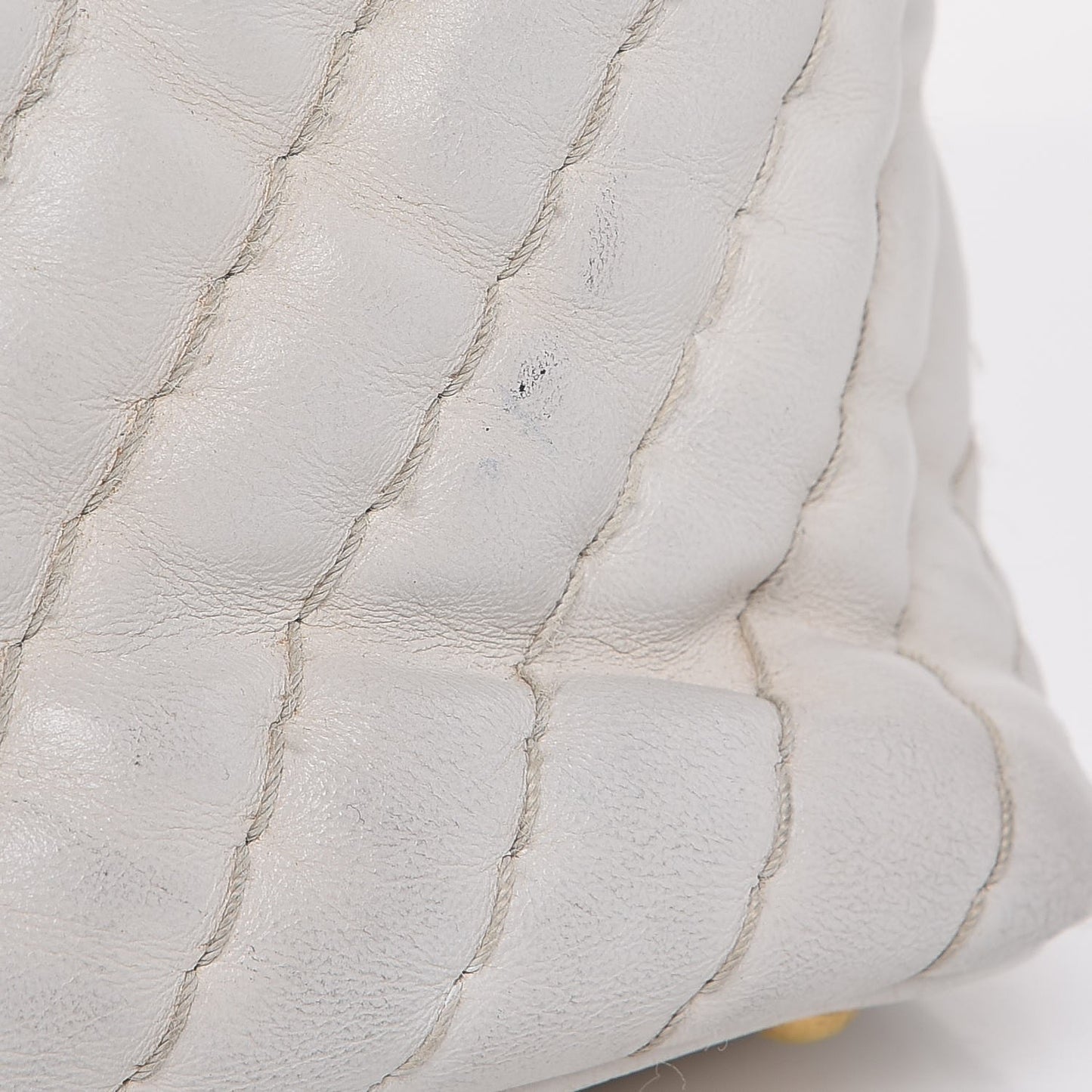 Calfskin Surpique Chevron Tote White