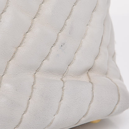 Chanel Calfskin Surpique Chevron Tote White 15 of 16