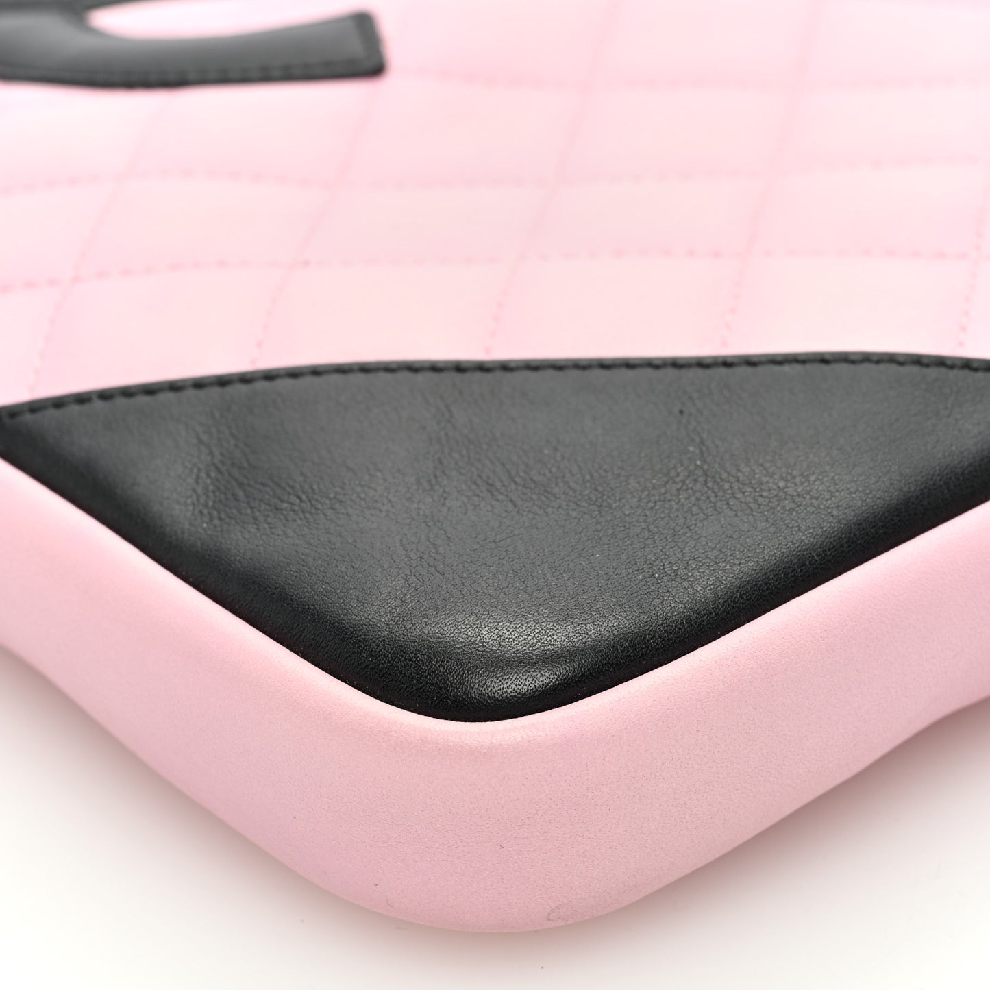 Calfskin Quilted Medium Cambon Messenger Pink Black