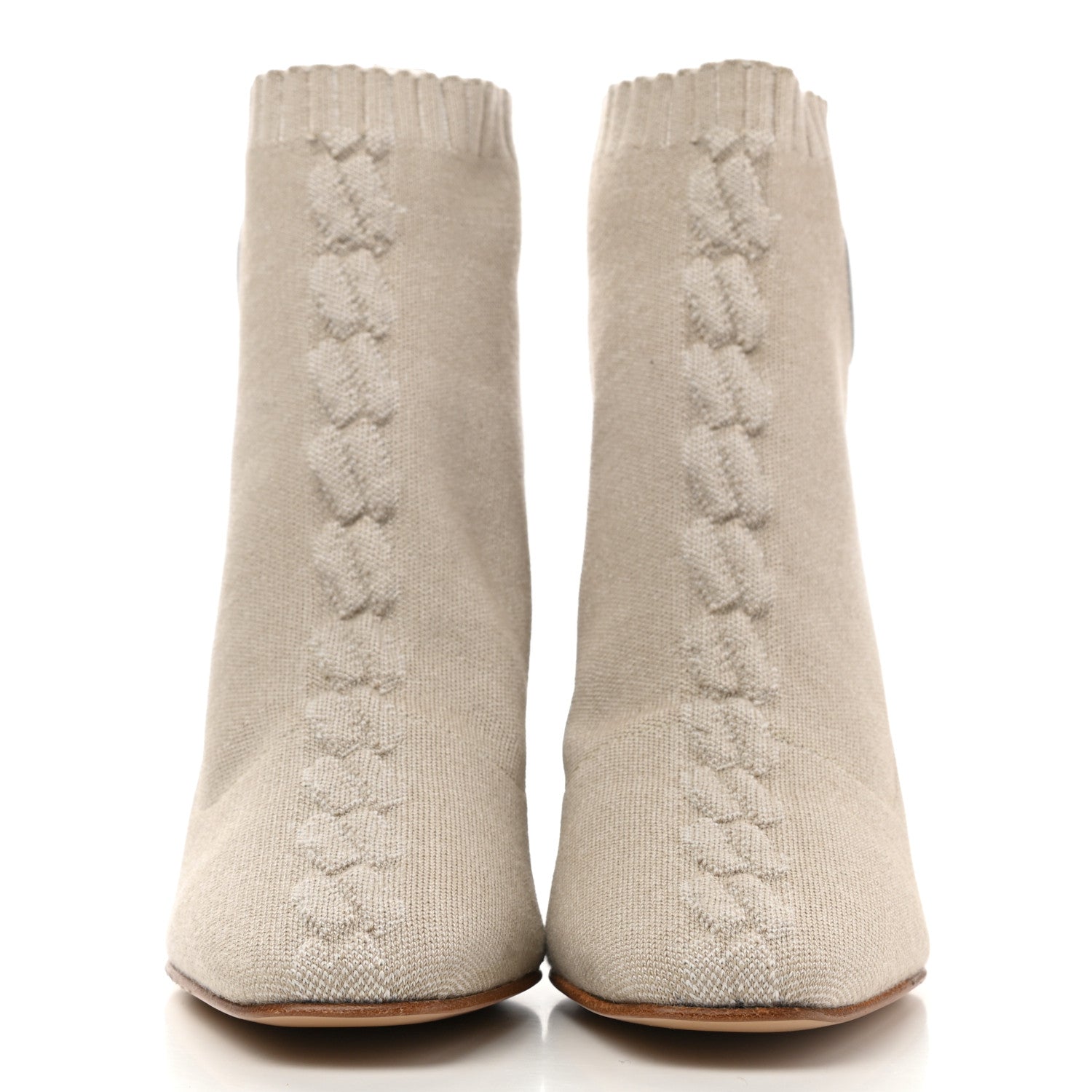 Hermes Knit Calfskin Volver 60 Ankle Boots 39.5 Nocciola 2 of 9