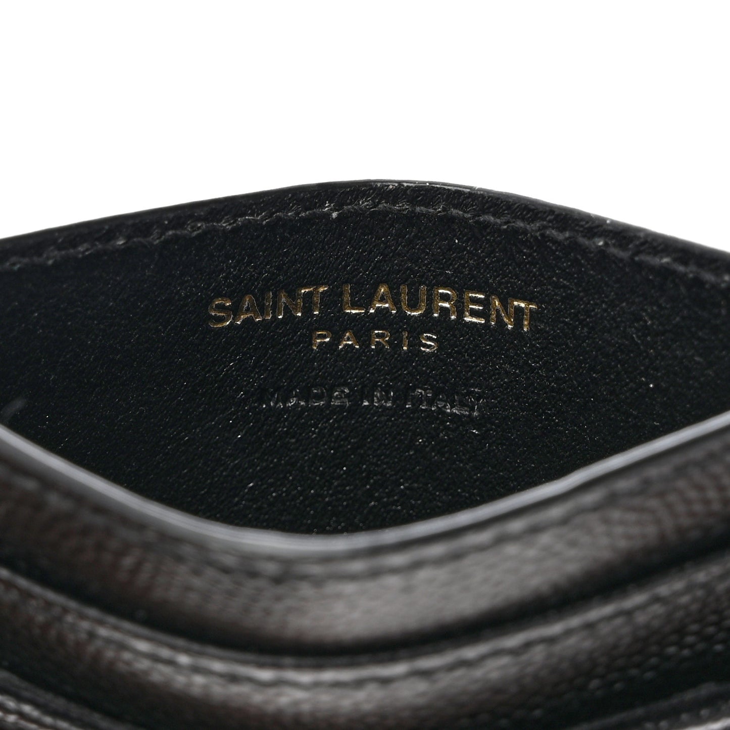 Grain De Poudre Matelasse Chevron Monogram Credit Card Case Black