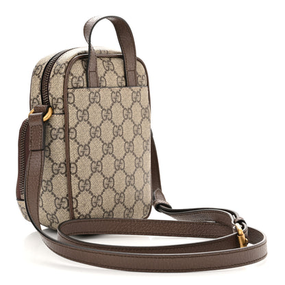 Gucci GG Supreme Monogram Web Mini Ophidia Double Zip Messenger Bag Beige New Acero 3 of 10