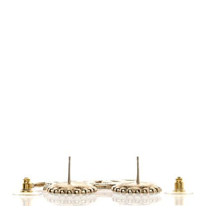 Chanel Crystal Pearl CC Drop Round Earrings Gold 3 of 4
