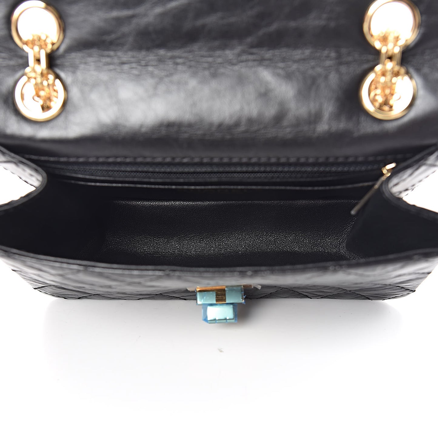Aged Calfskin Quilted 2.55 Reissue Mini Flap Black
