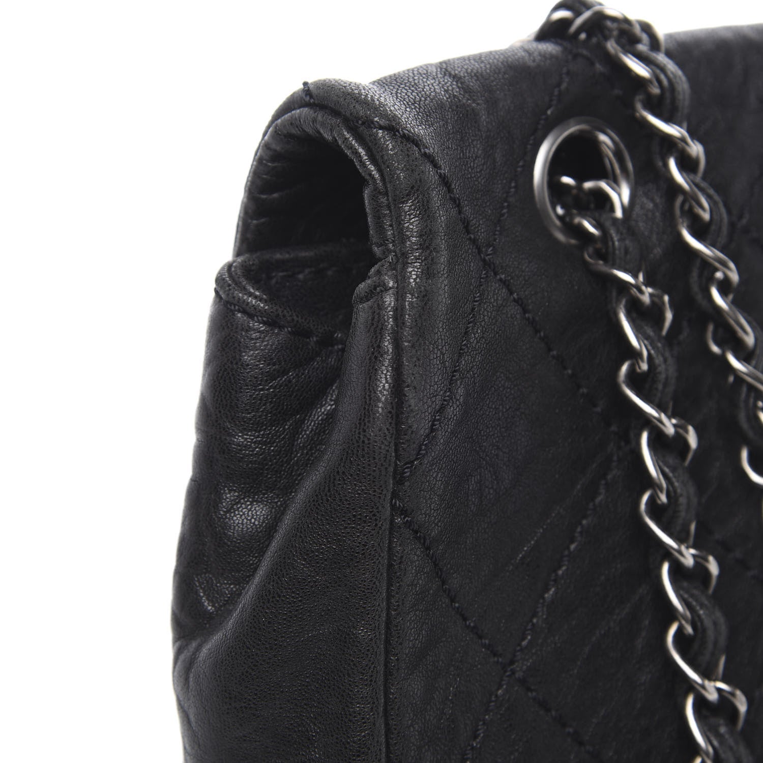 Chanel Distressed Lambskin Le Marais Ligne Flap Black 11 of 13