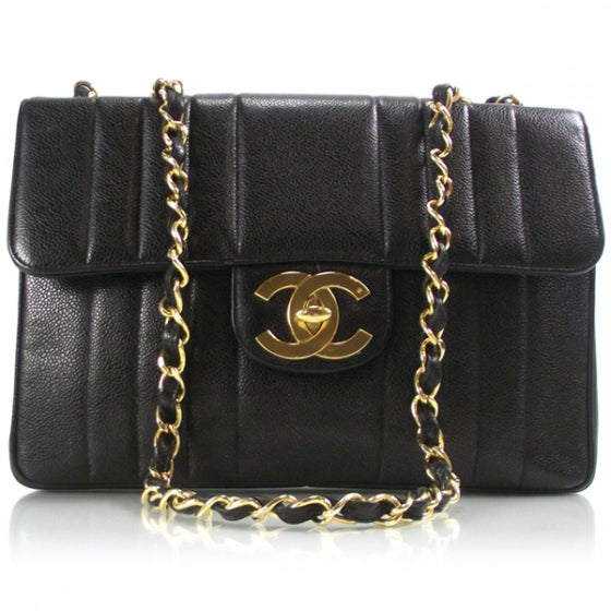 Vintage Caviar Mademoiselle JUMBO Flap Black