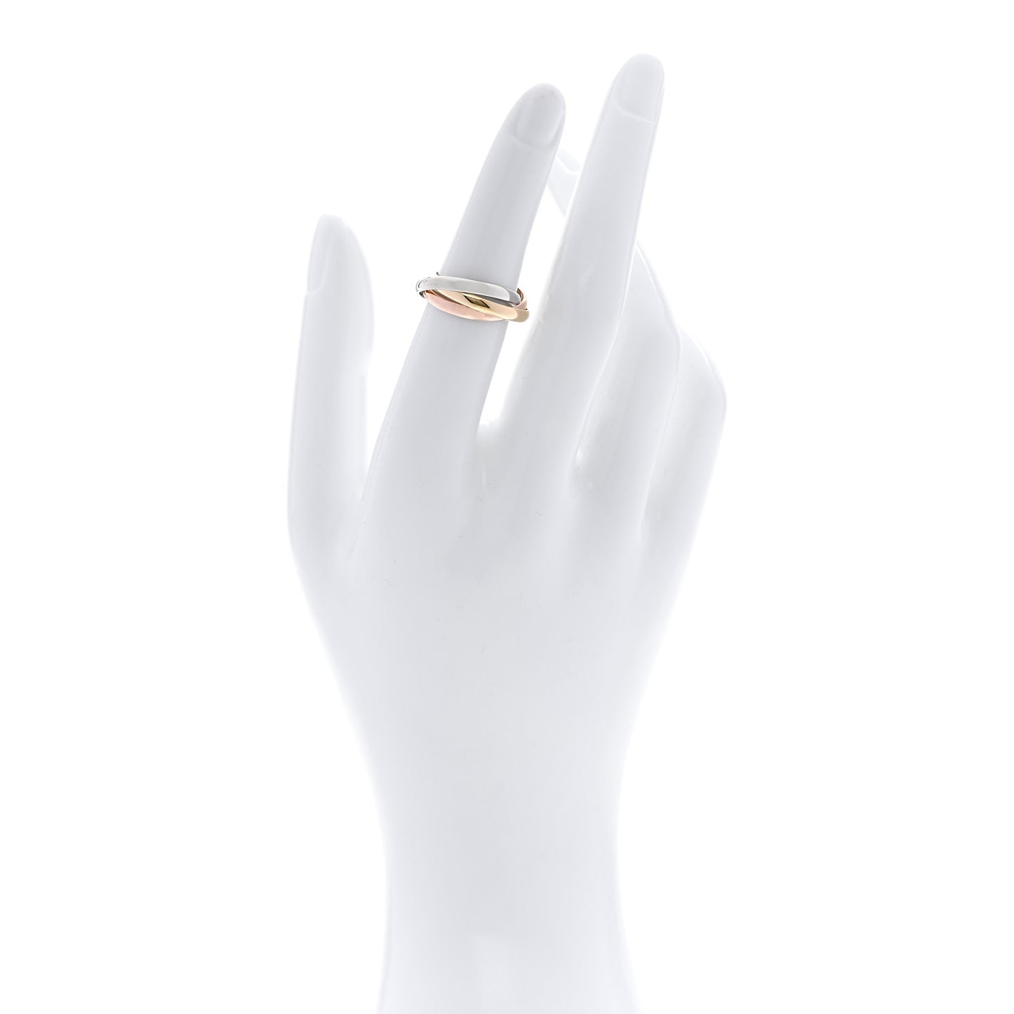 18K Pink Yellow White Gold Small Trinity Ring 52 6