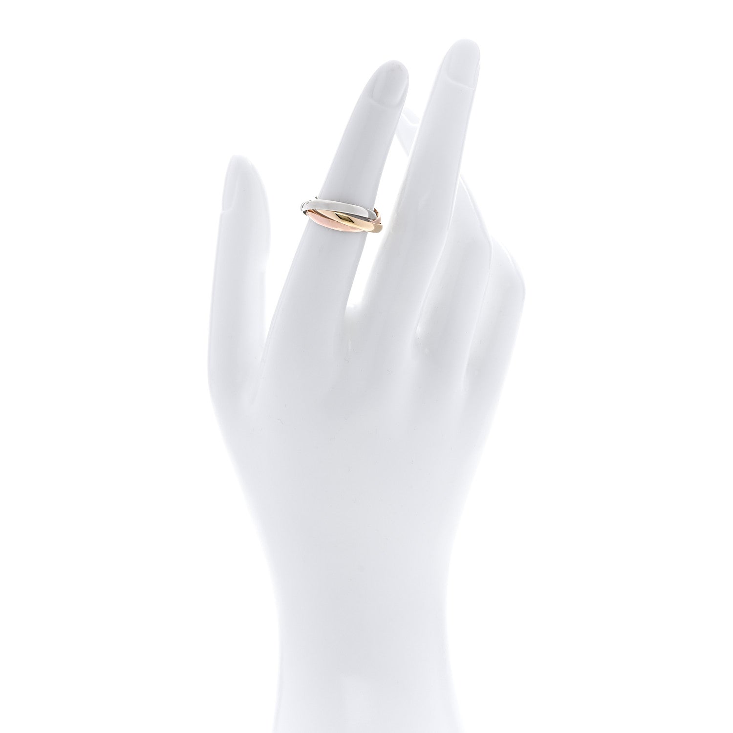 Cartier 18K Pink Yellow White Gold Small Trinity Ring 52 6 2 of 5
