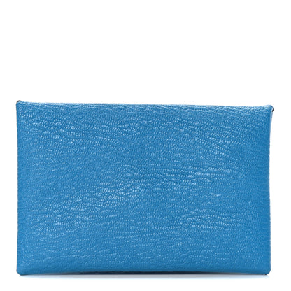 Hermes Chevre Mysore Verso Calvi Card Case Bleu Frida Cuivre 1 of 9