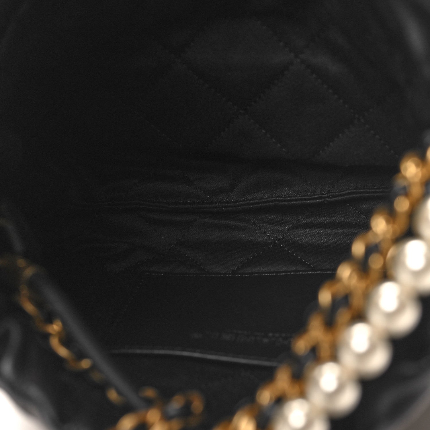 Chanel Shiny Crumpled Calfskin Quilted Pearl Mini Chanel 22 Black 5 of 11