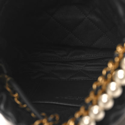 Chanel Shiny Crumpled Calfskin Quilted Pearl Mini Chanel 22 Black 5 of 11