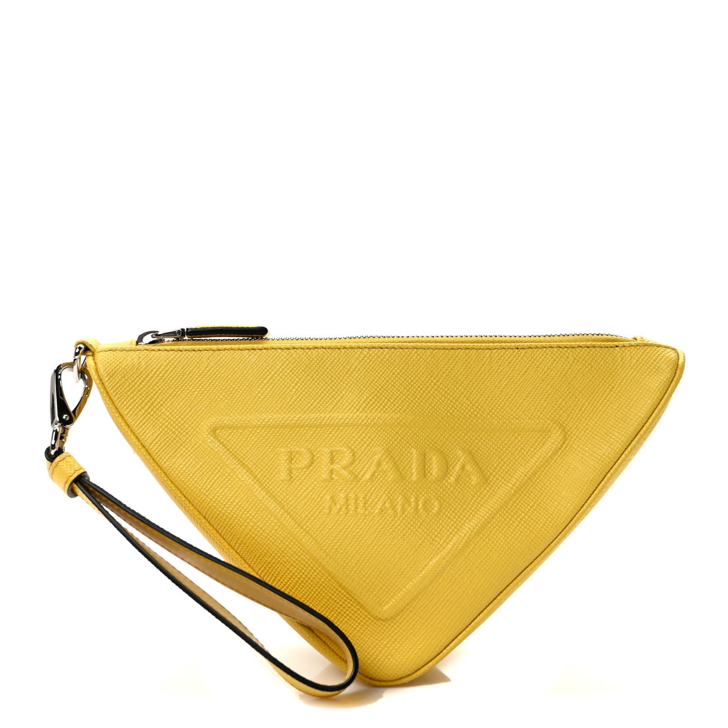 Saffiano Cuir Triangle Wristlet Sole