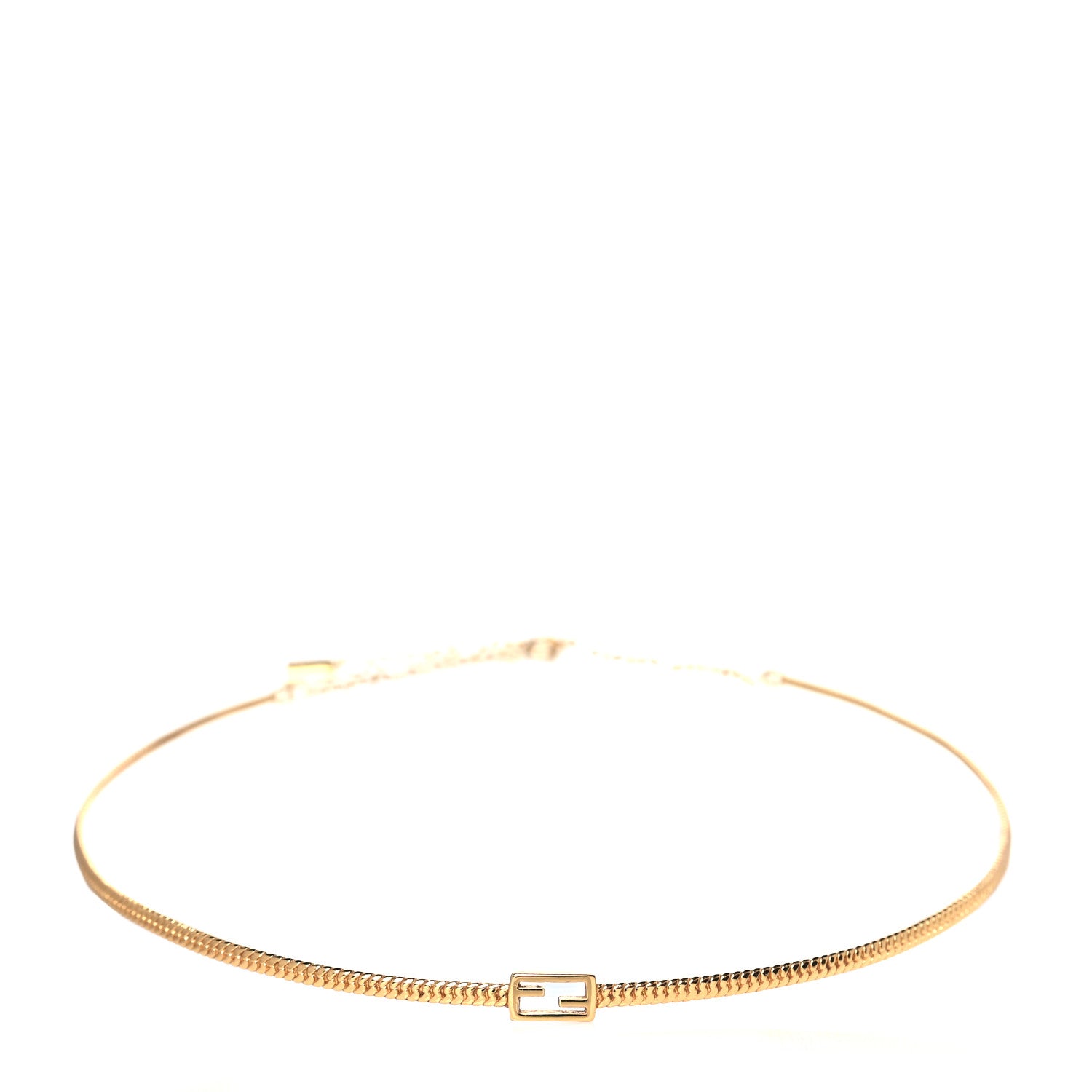 Fendi Metal Baguette Necklace Gold 1 of 5