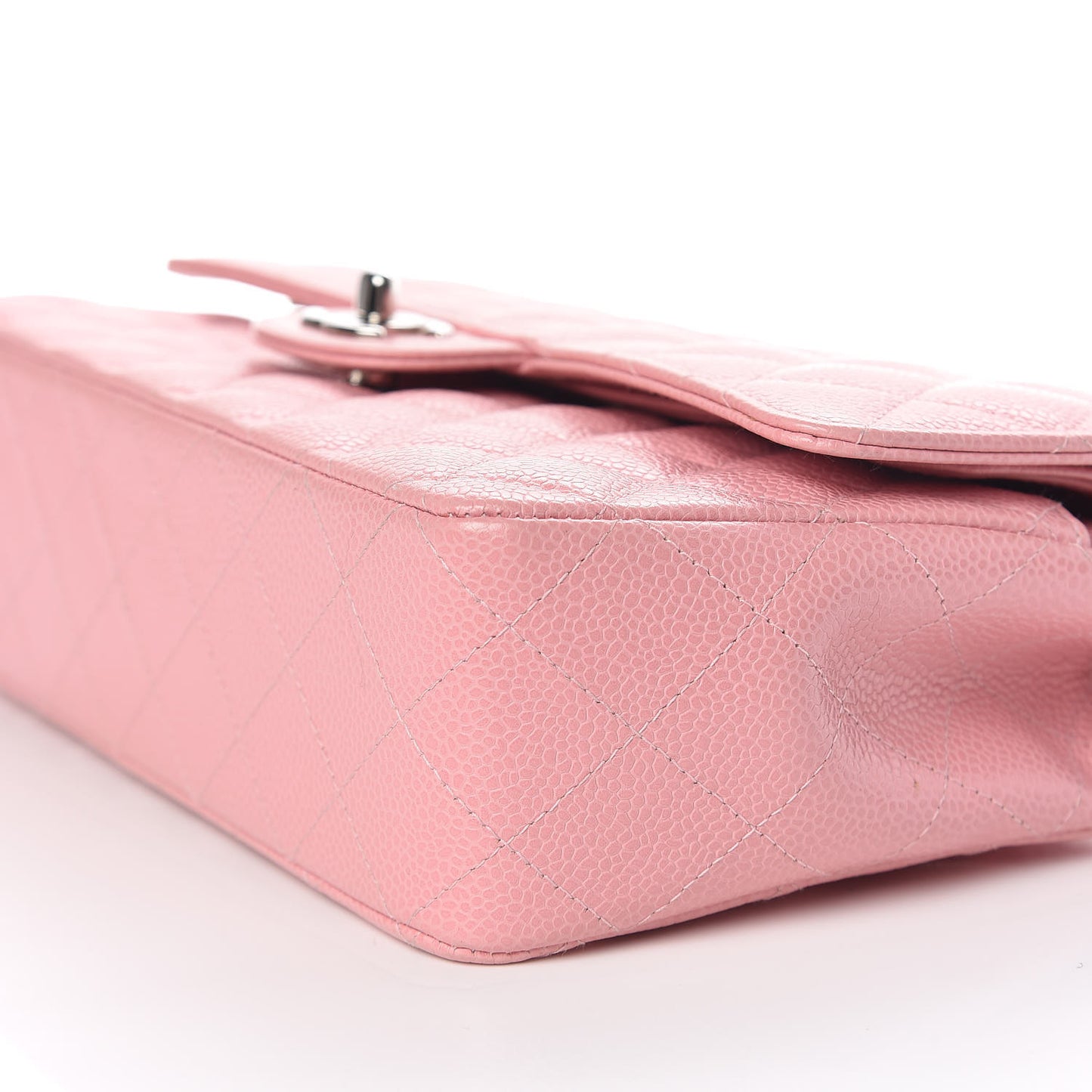 Caviar Quilted Medium Double Flap Pink