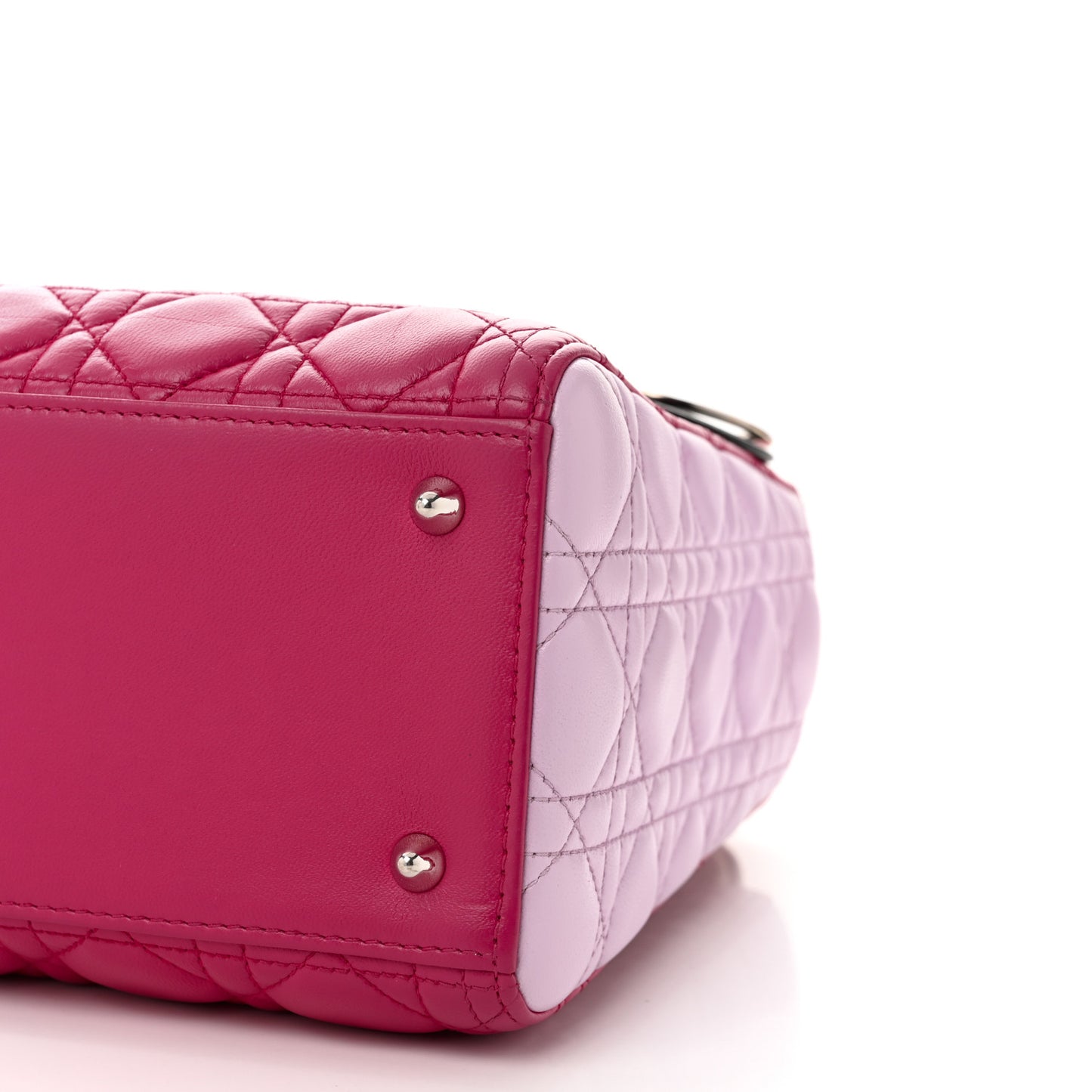 Lambskin Cannage Medium Tri-Color Lady Dior Fuchsia Anemone Black