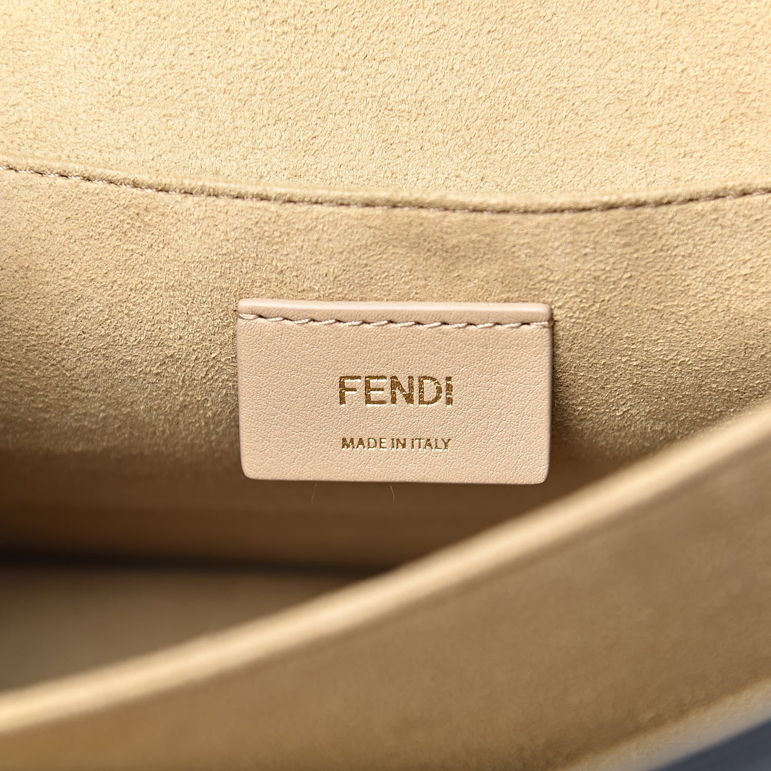 Fendi Vitello Liberty Bi-Color FF 1974 Embossed Kan U Shoulder Bag Black Maya 6 of 10