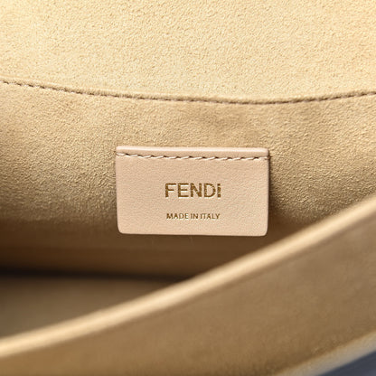 Fendi Vitello Liberty Bi-Color FF 1974 Embossed Kan U Shoulder Bag Black Maya 6 of 10