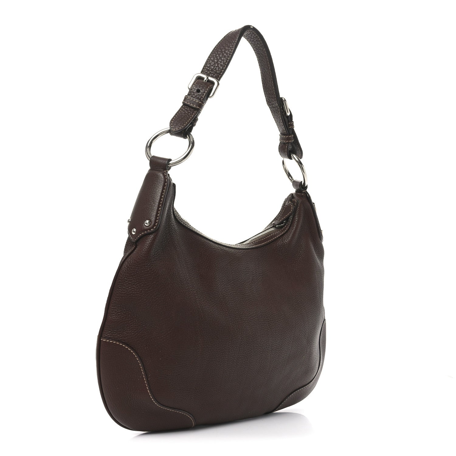 Prada Vitello Daino Shoulder Bag Bruciato 2 of 8