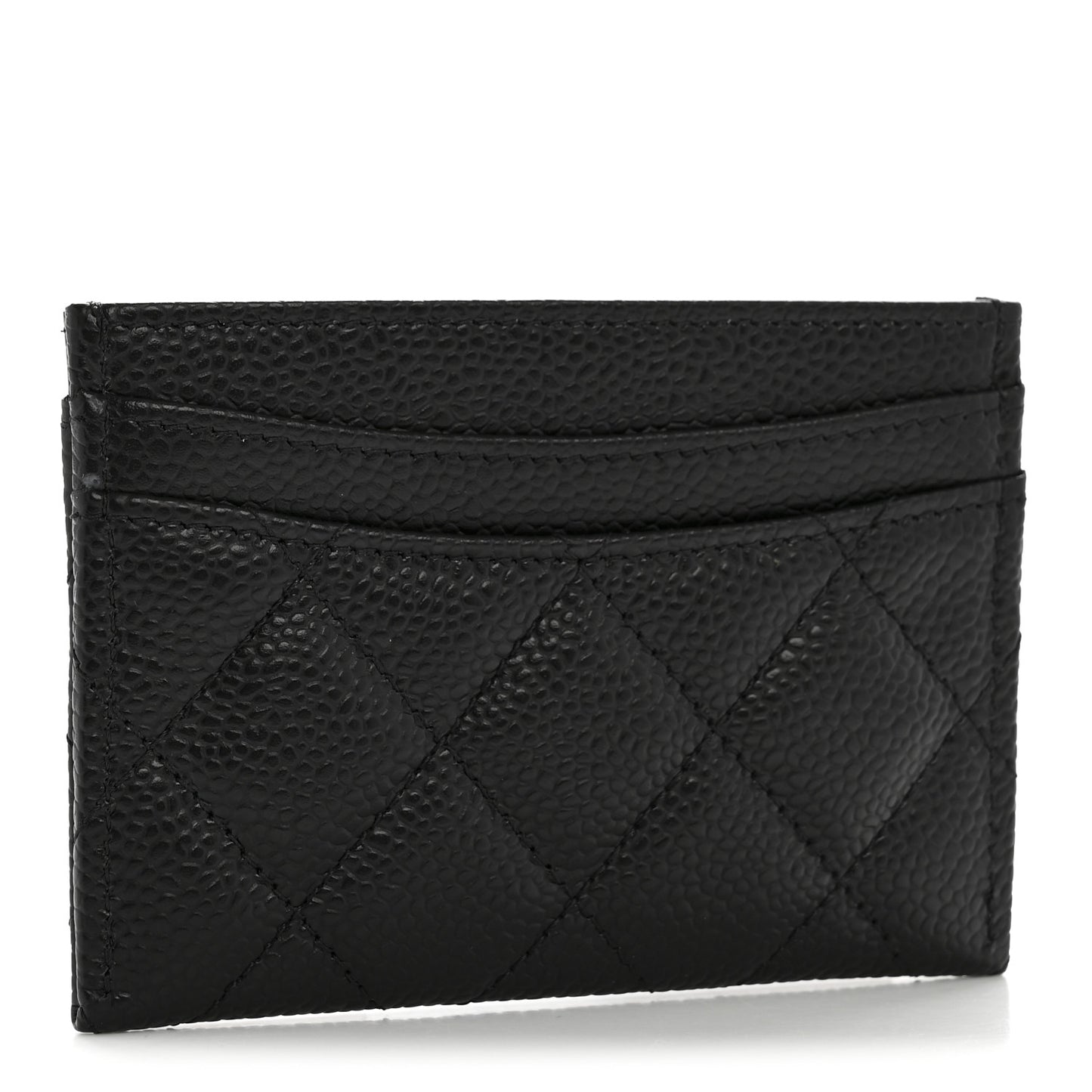 Caviar Quilted Card Holder Black