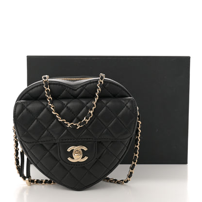 Chanel Lambskin Quilted CC In Love Heart Bag Black 11 of 11