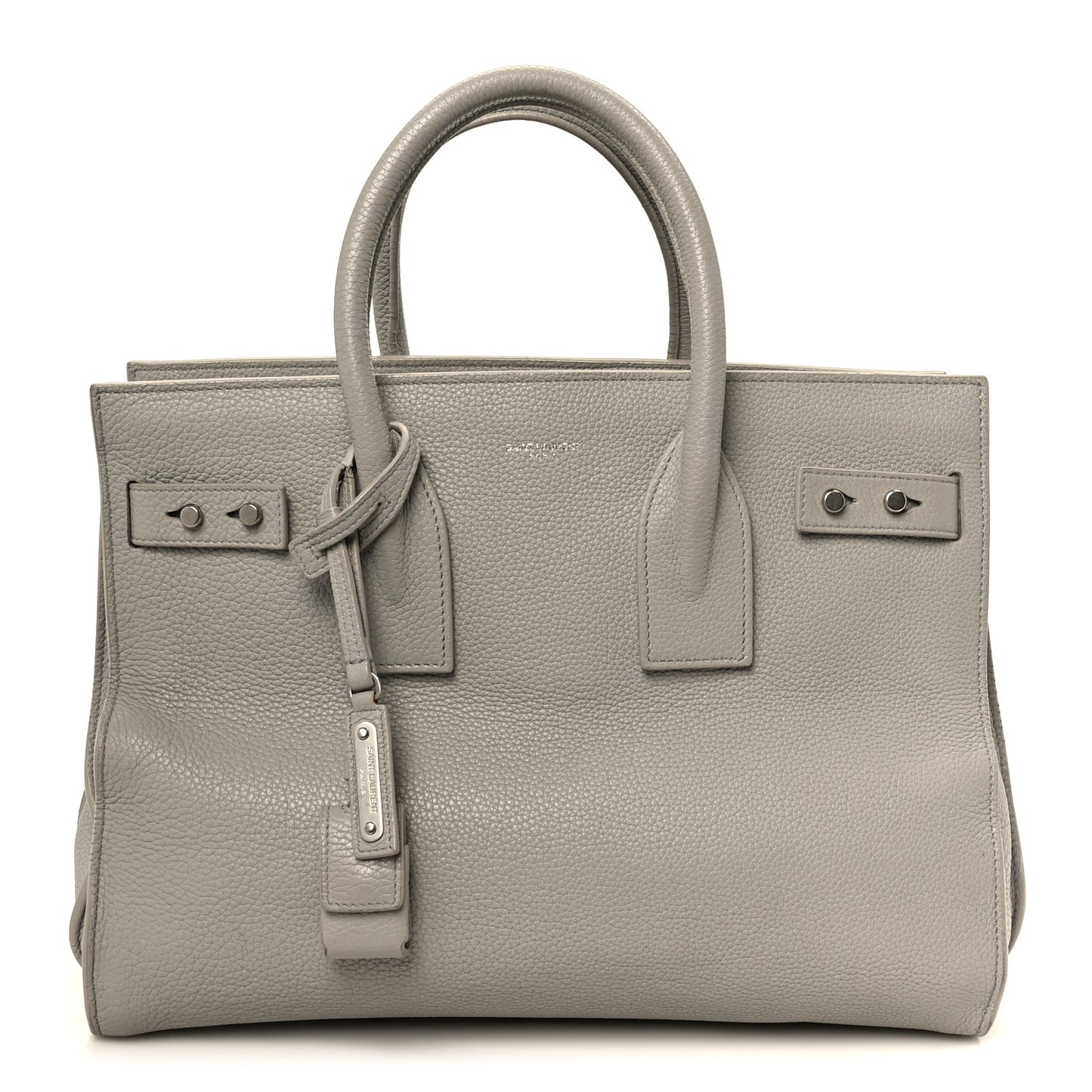 Grained Calfskin Small Supple Sac De Jour Grey