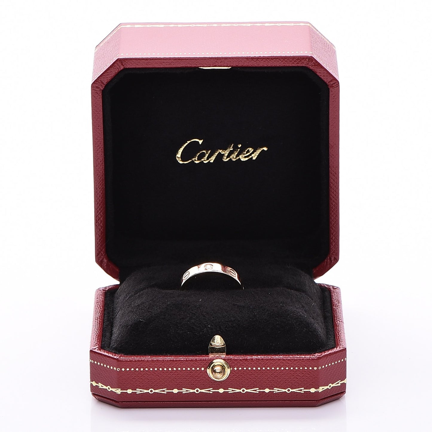 18K Pink Gold Diamond 4mm LOVE Ring 50 5.25