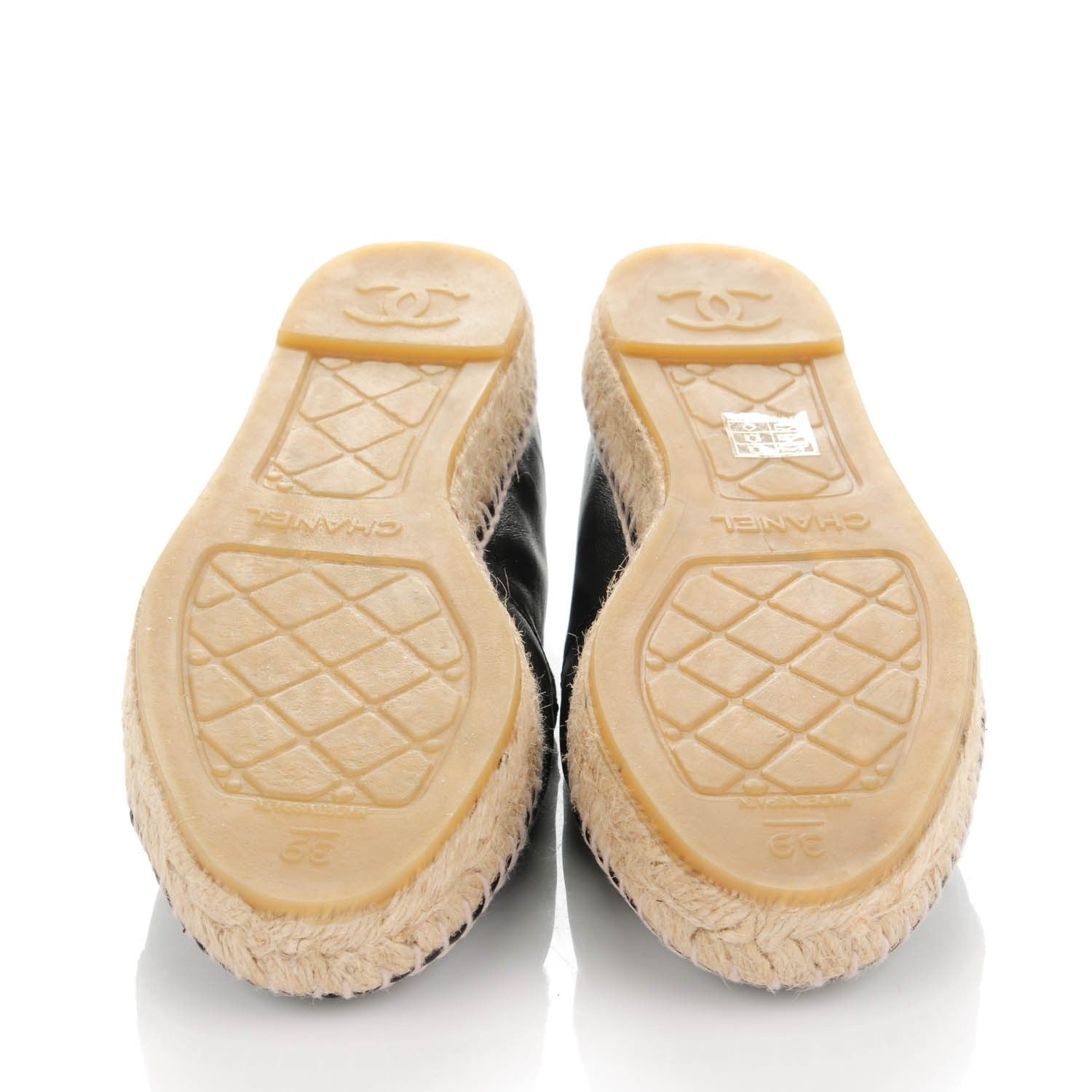 Chanel Lambskin CC Espadrilles 39 Black 5 of 8