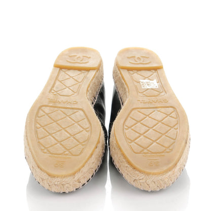 Chanel Lambskin CC Espadrilles 39 Black 5 of 8