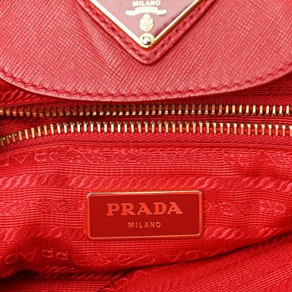 Prada Tessuto Nylon Saffiano Tote Rosso 6 of 12