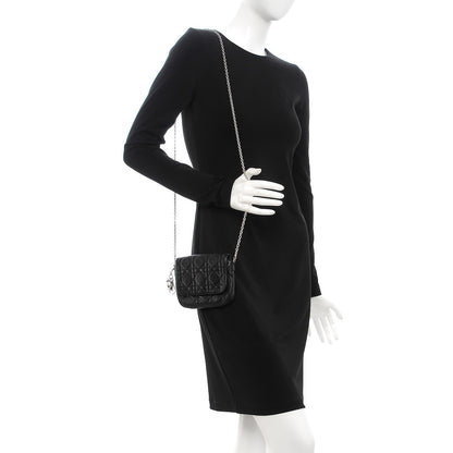 Christian Dior Lambskin Cannage Lady Dior Pochette Black 2 of 7