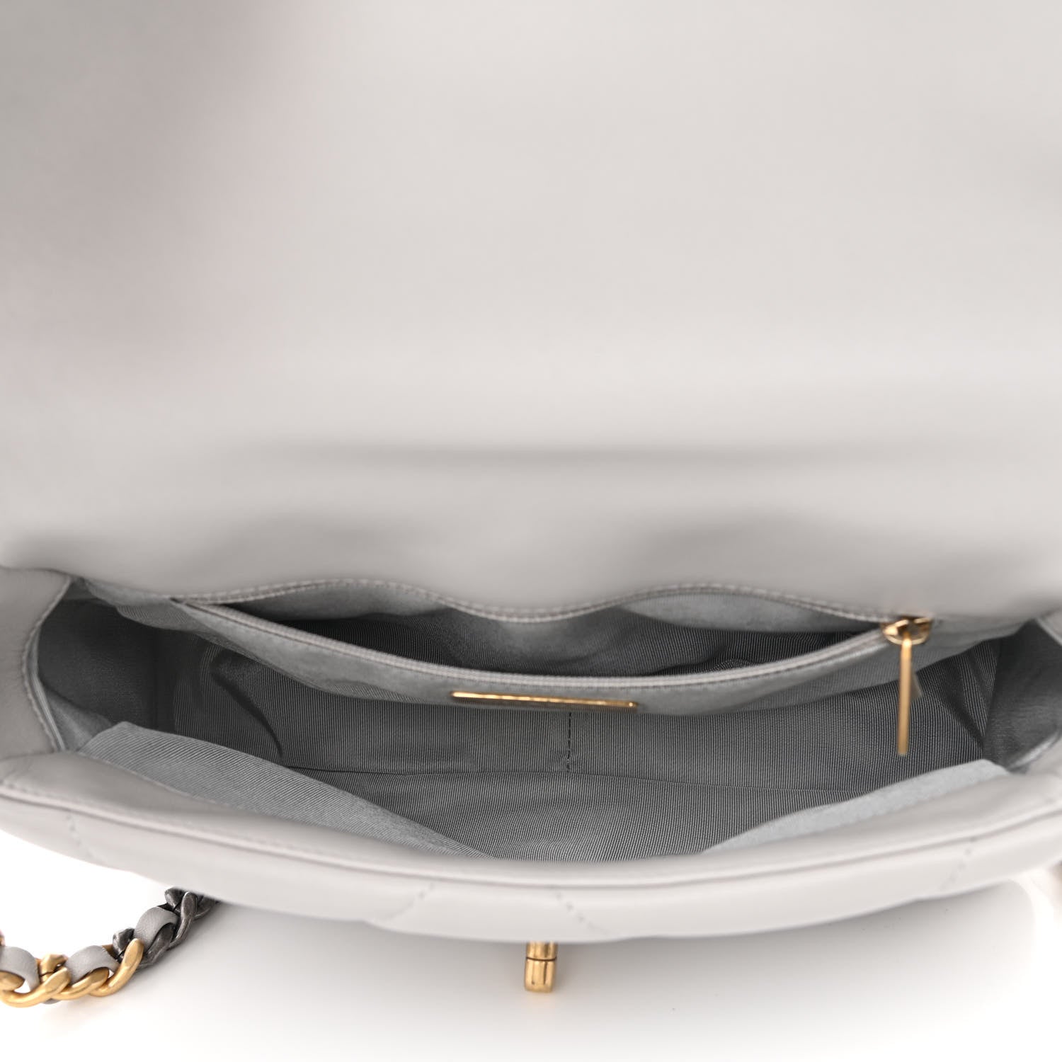 Chanel Lambskin Quilted Medium Chanel 19 Flap Grey 5 of 12