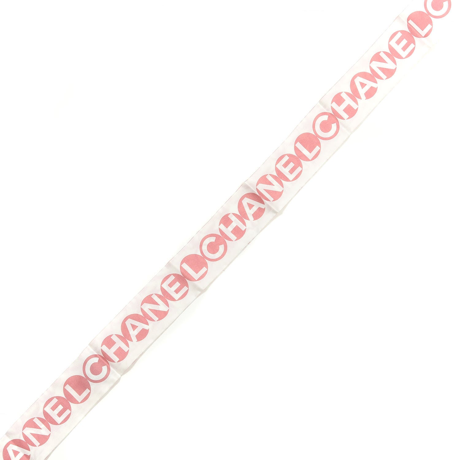 Chanel Silk CC Slim Bandeau Scarf Pink Grey 4 of 4