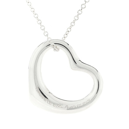 Tiffany Sterling Silver 27mm Elsa Peretti Open Heart Pendant Necklace 5 of 5