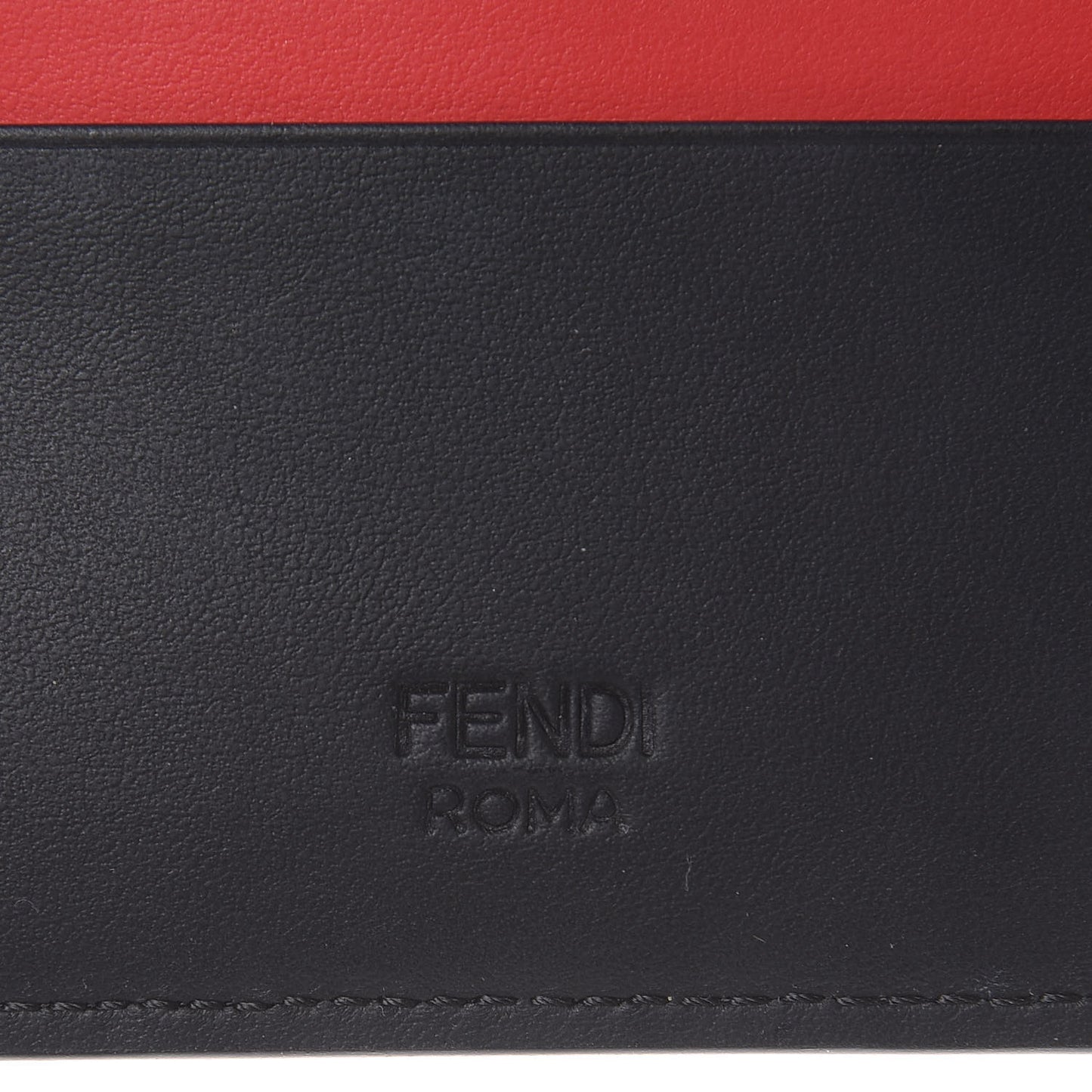 Vitello Century Monster Eyes Inlay Card Holder Black Giallo Rosso