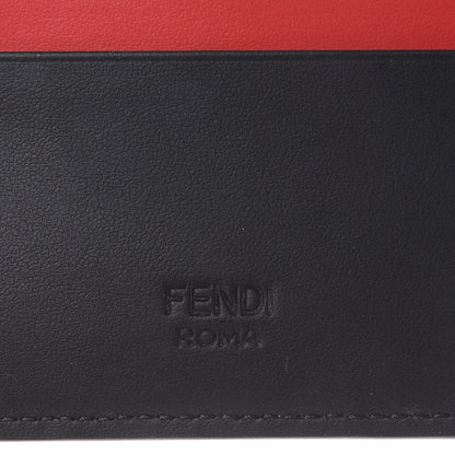 Fendi Vitello Century Monster Eyes Inlay Card Holder Black Giallo Rosso 7 of 8