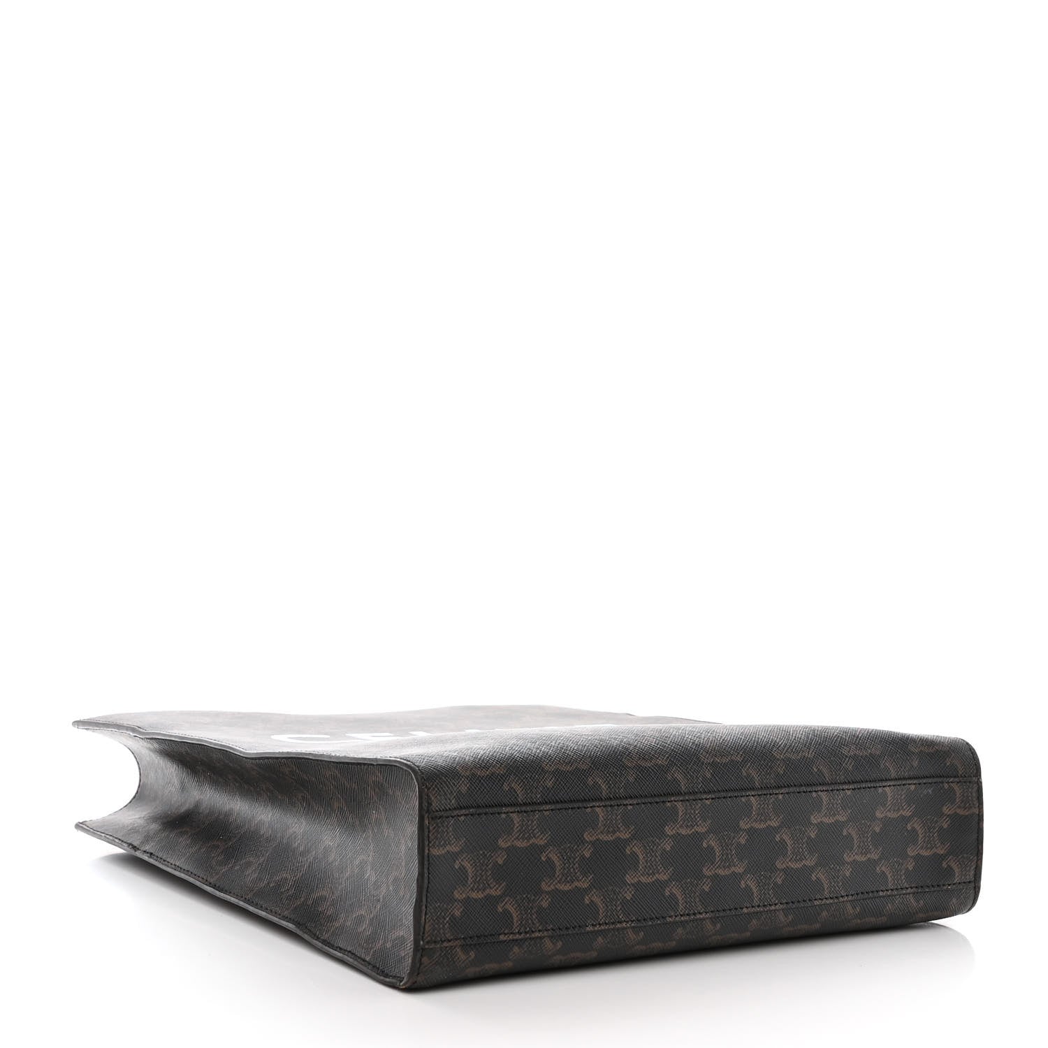Celine Triomphe Canvas Calfskin Small Vertical Cabas Tan 4 of 13