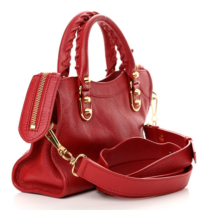Balenciaga Chevre Gold Metallic Edge Hardware Mini City Rouge Grenade 4 of 11