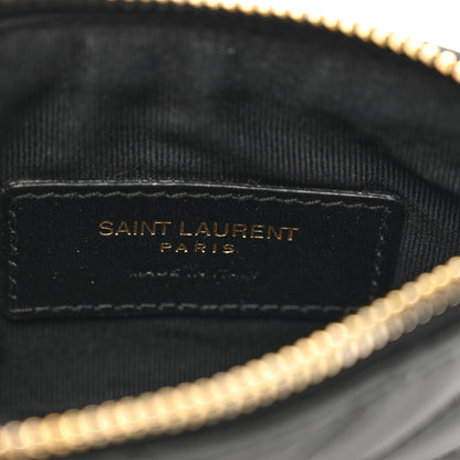 Saint Laurent Calfskin Matelasse Monogram Key Pouch Black 6 of 7