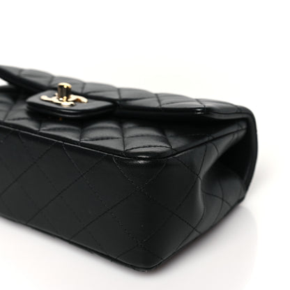 Chanel Lambskin Quilted Mini Top Handle Rectangular Flap Black 10 of 11