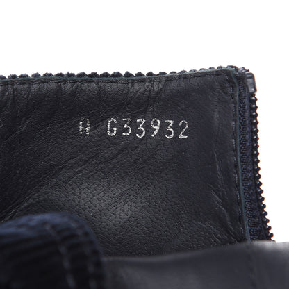 Chanel Velvet Satin Cap Cap Toe Short Boots 37 Navy Black 7 of 7