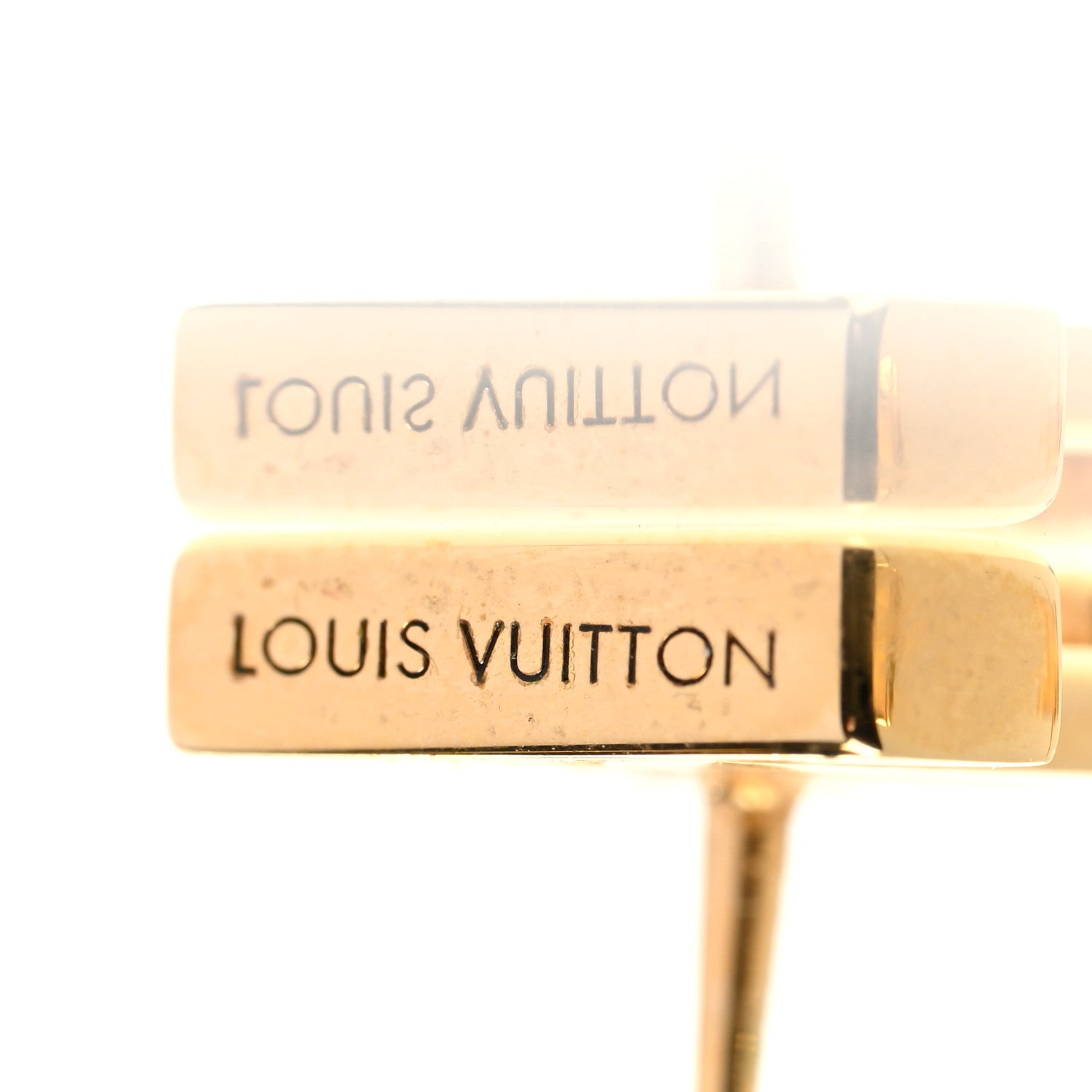 Louis Vuitton Metal LV Iconic Earrings Gold 4 of 4