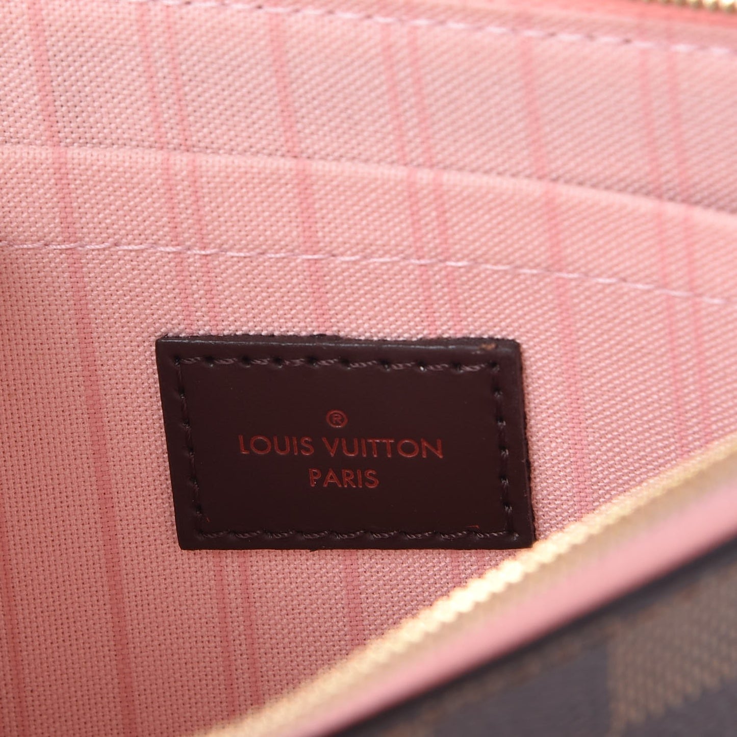 Damier Ebene Neverfull MM GM Pochette Rose Ballerine