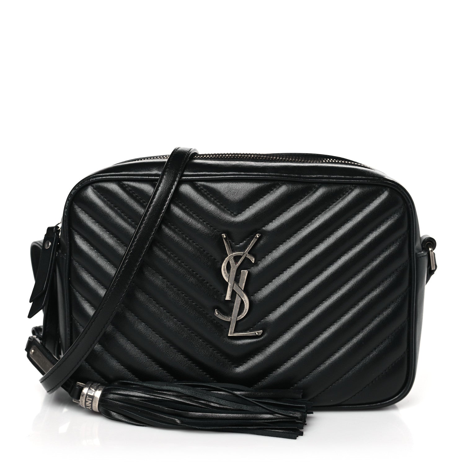 Saint Laurent Calfskin Matelasse Monogram Lou Camera Bag Black 1 of 9