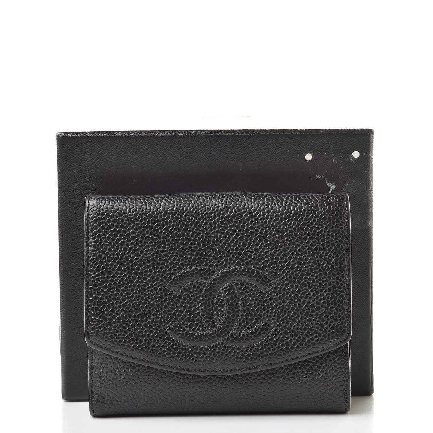 Caviar Timeless CC Compact Flap Wallet Black
