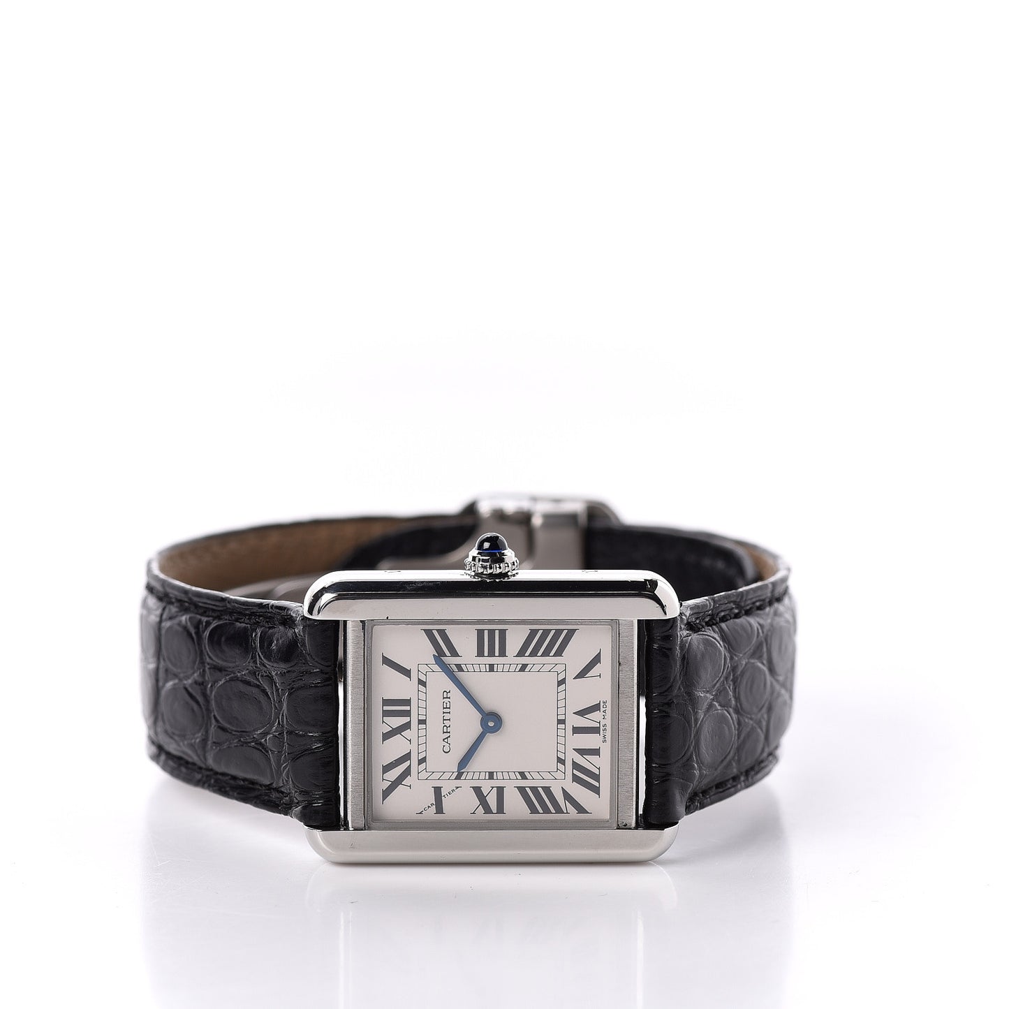 Stainless Steel Alligator 24mm Tank Solo Quartz Watch