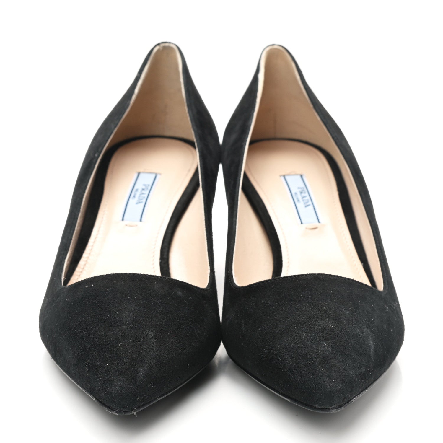 Prada Suede Pointed Toe Pumps 39 Black 2 of 8