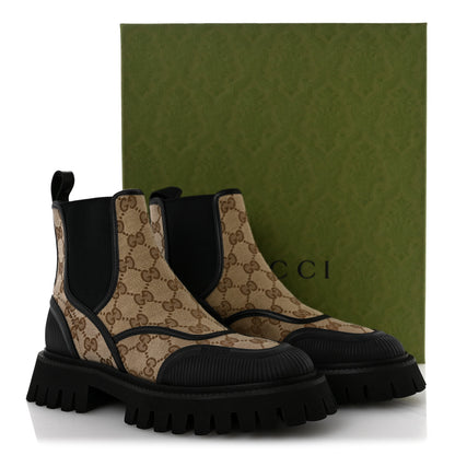 Gucci GG Supreme Monogram Ankle Booties 37.5 Mystic White Beige Ebony Black 12 of 12