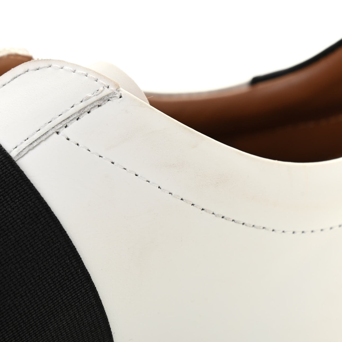 Calfskin Band Logo Womens Urban Street Sneakers 39.5 White Black