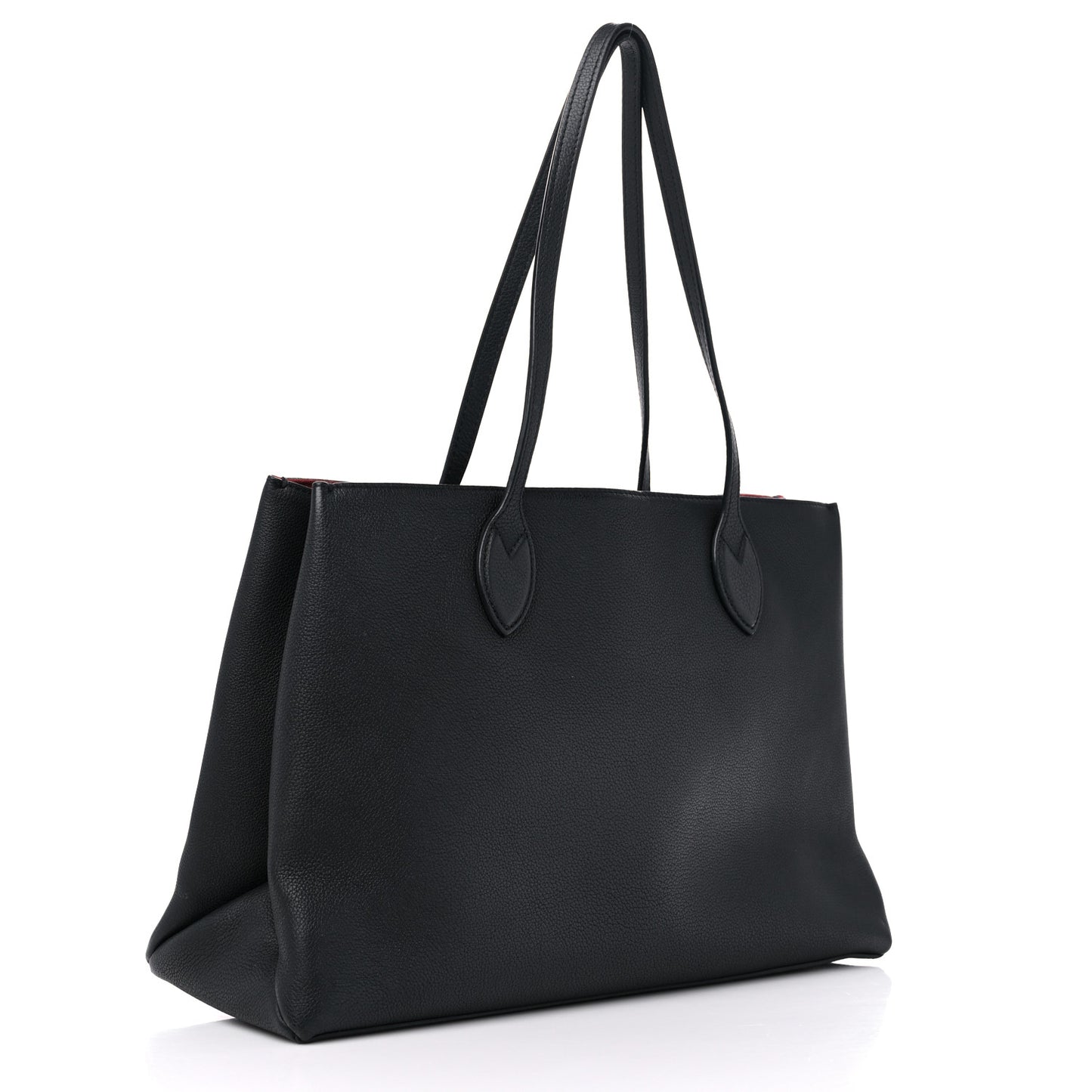 Grained Calfskin Lockme Shopper Black